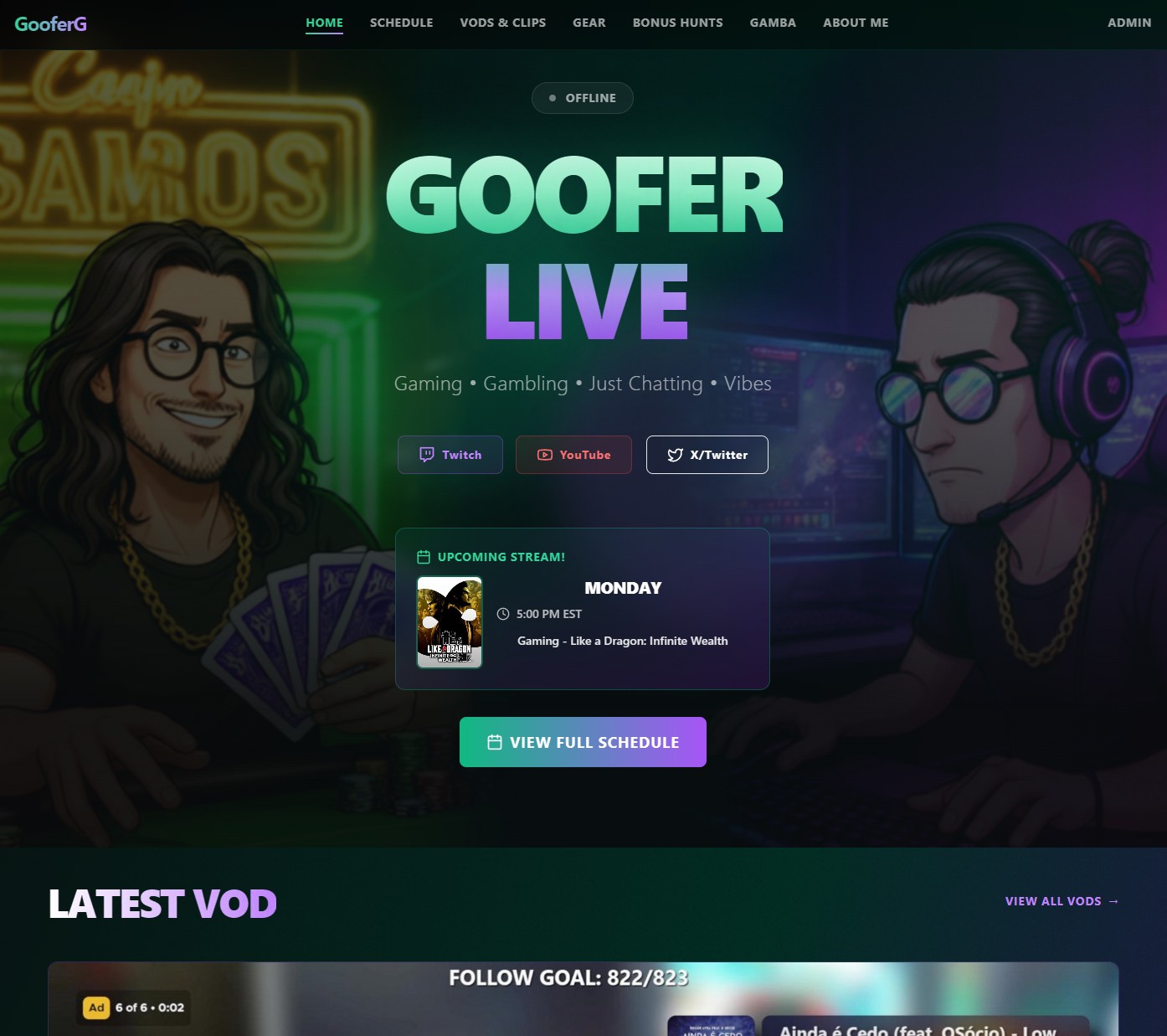 Streamer Fullstack Website