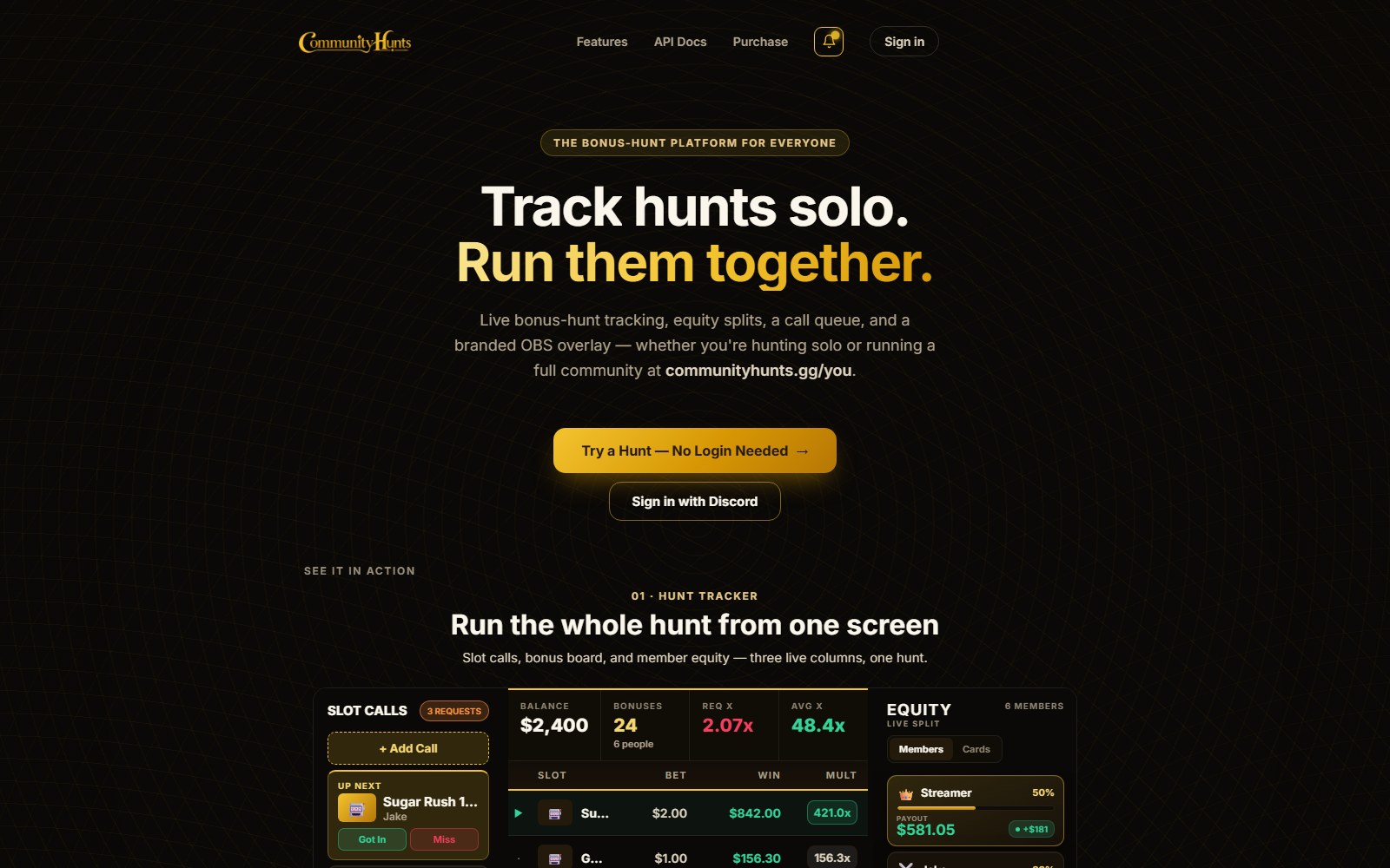 CommunityHunts.gg - Live Bonus Hunt Platform